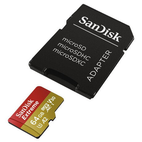 Sandisk Extreme microSDXC 64GB +&nbsp;adaptér (foto 1)