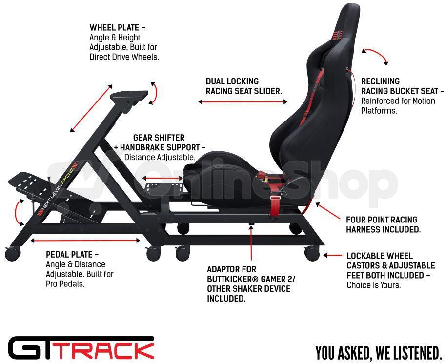 Next Level Racing GT Track Racing Simulator, závodní kokpit (NLR-S009)