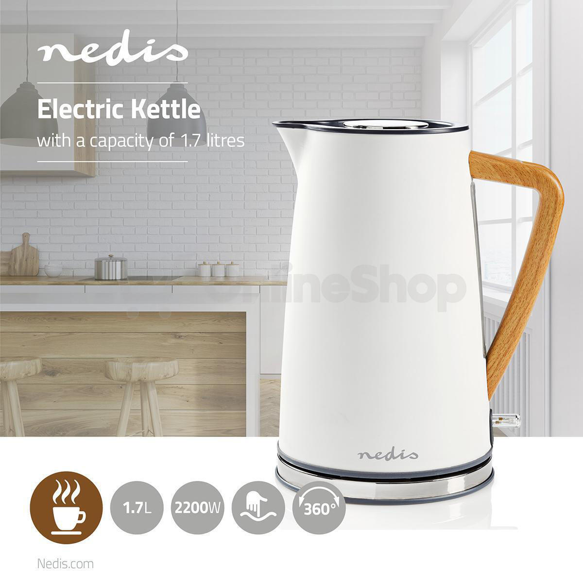 Rychlovarná konvice Nedis KAWK510EWT Soft-Touch- bílá