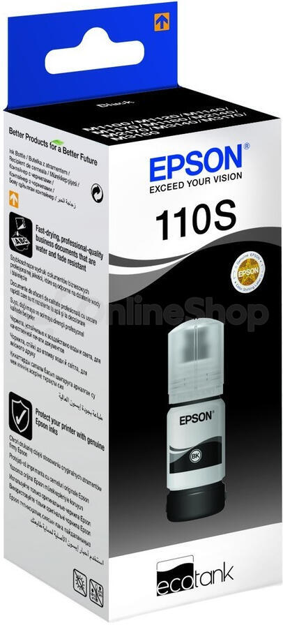 Epson 110 EcoTank Pigment black ink bottle (C13T03P14A)