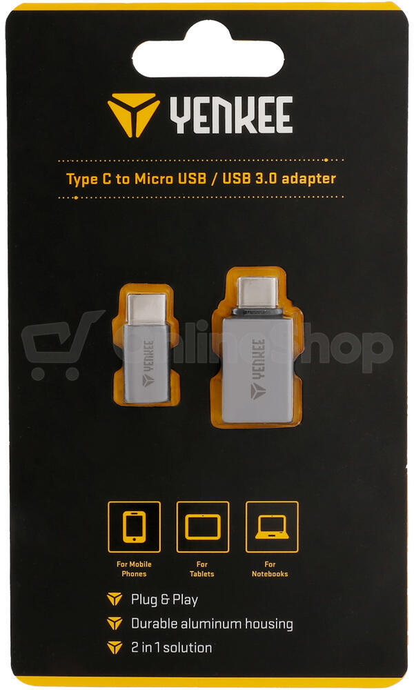 Adaptér Yenkee YTC 021 USB C na Micro USB,USB A