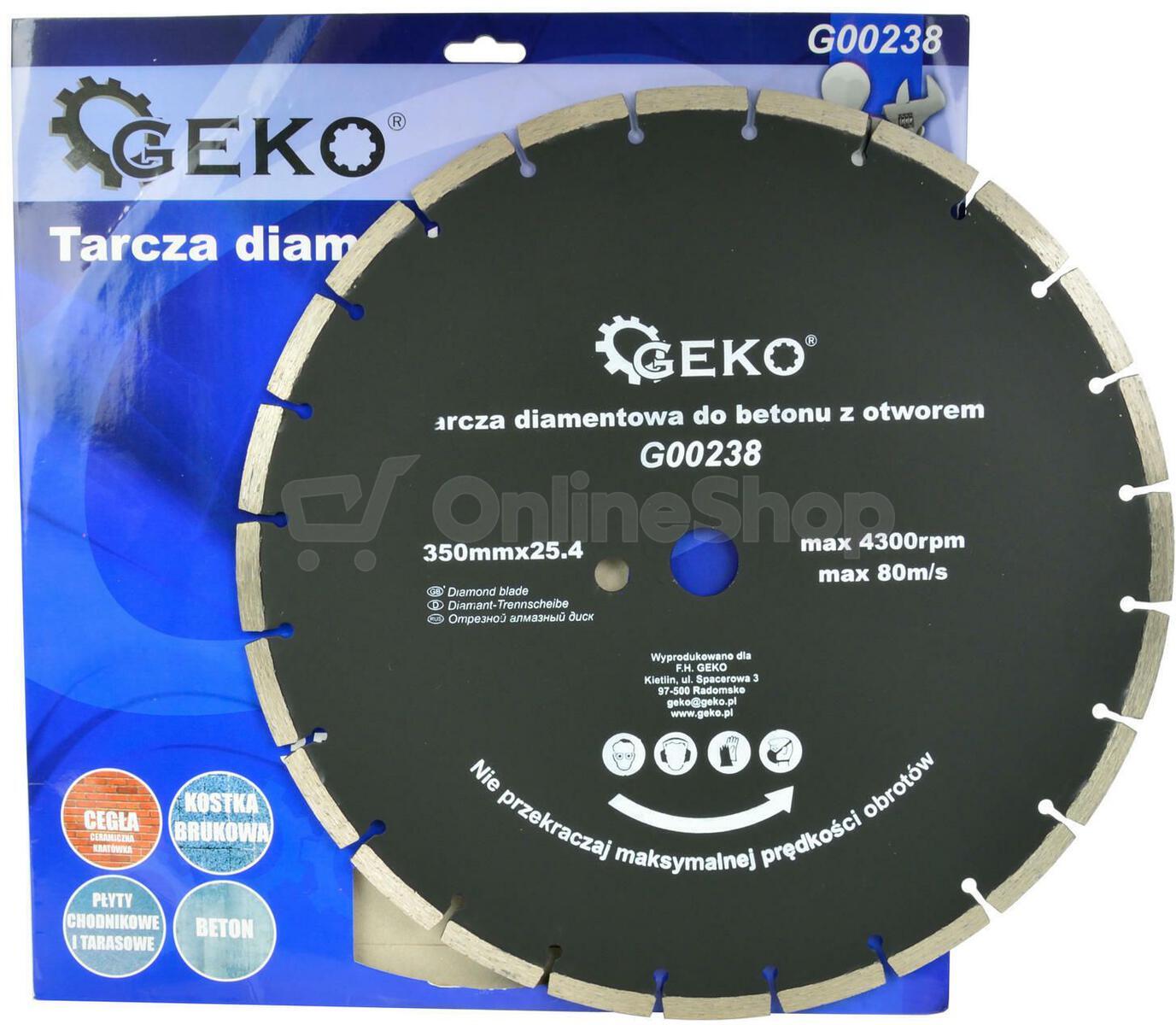 Kotouč diamantový řezný segmentový, 350x8x25,4mm GEKO