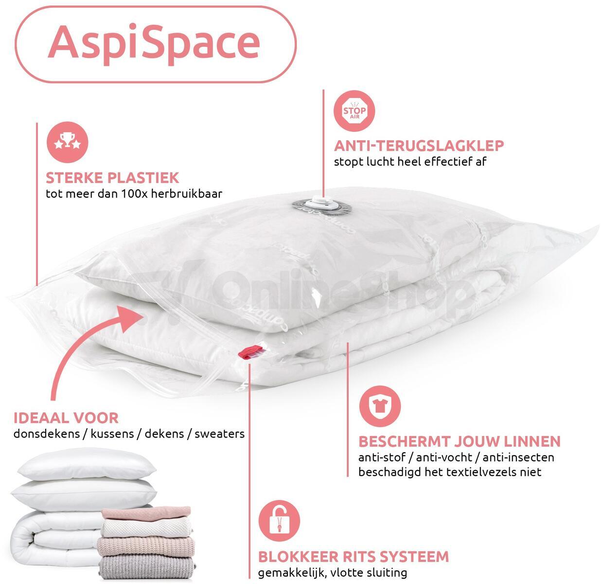 Set 3 ks vakuových pytlů Compactor Bag Aspispace - pro uskladnění textilu a peřin
