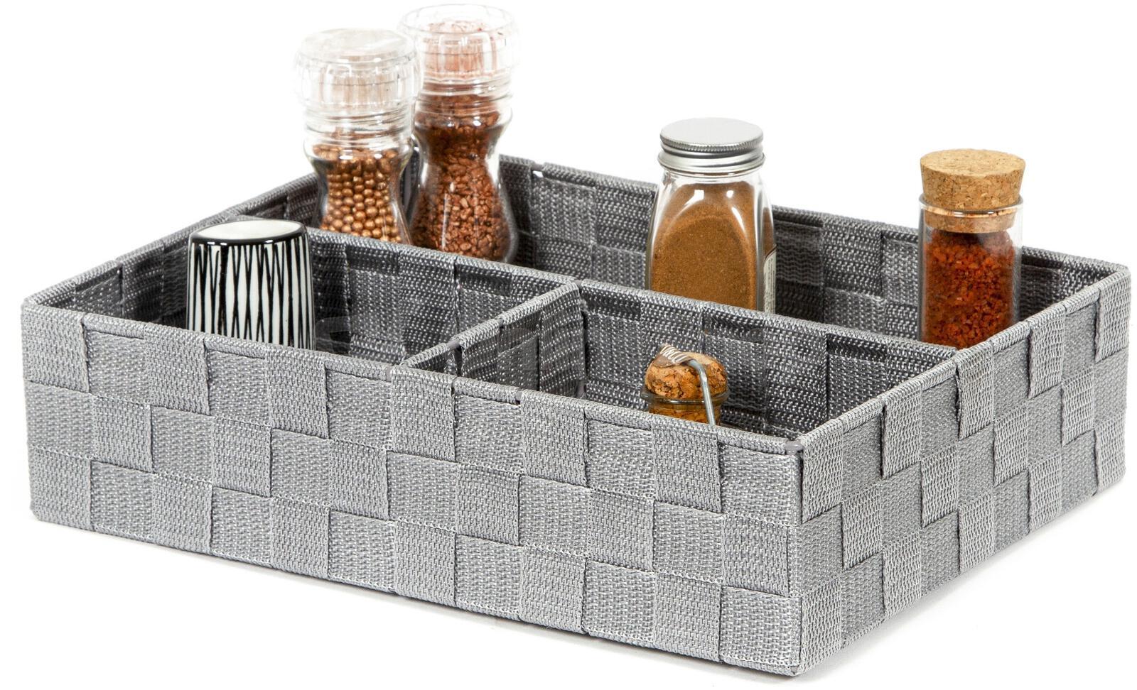 Organizér na prádlo a doplňky Compactor TEX - 3 dílný, 32 x 25 x 8 cm, šedý