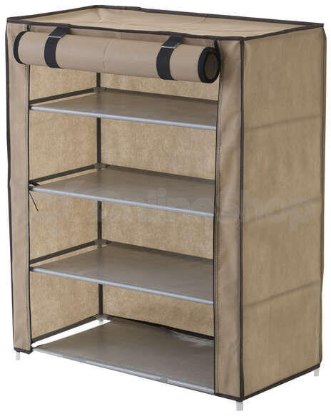Textilní botník Compactor Oxford - 4 patra, 59 x 29 x 72 cm béžový