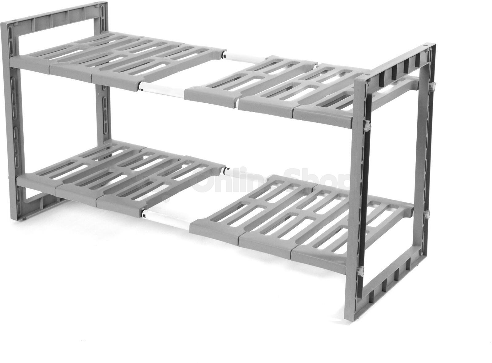 Nastavitelná polička pod umyvadlo Compactor - 50/76 x 30 x 40cm, světle šedá