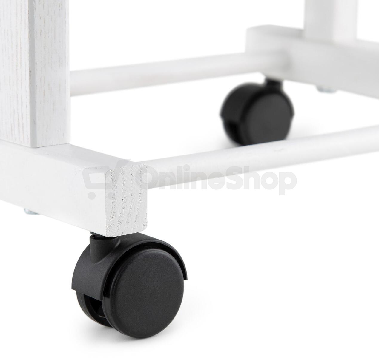 Němý sluha na šaty Compactor Hector 2 dvojitý na kolečkách, bílý lak