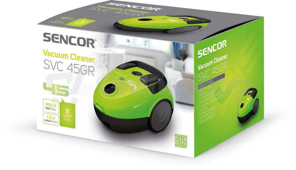 Sáčkový vysavač Sencor SVC 45GR-EUE3