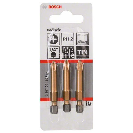 Bit ph 2 tin, 49mm, 3ks BOSCH
