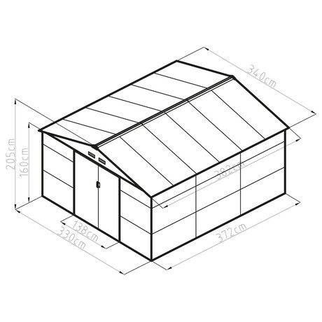 Zahradn domek G21 GAH 1300 - 340 x 382 cm, hnd