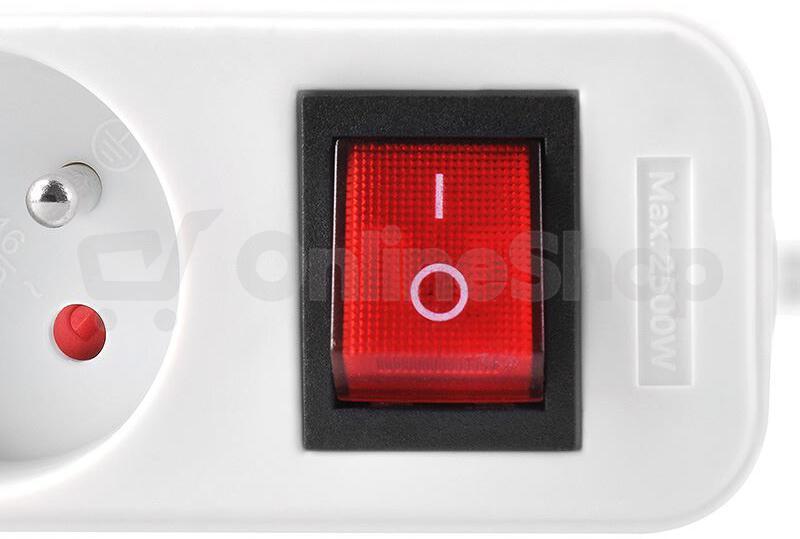 Solight prodlužovací přívod, 3 zásuvky, bílý, 10m, vypínač