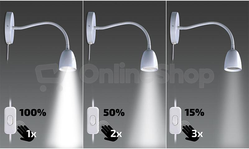 Solight LED nástěnná lampička, stmívatelná, 4W, 280lm, 3000K, bílá