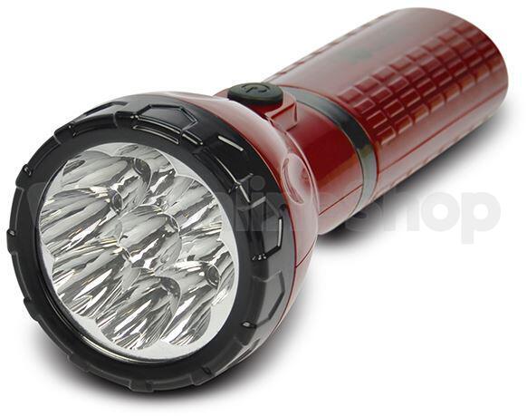Solight LED nabíjecí svítilna, 9 x LED, červenočerná, plug-in
