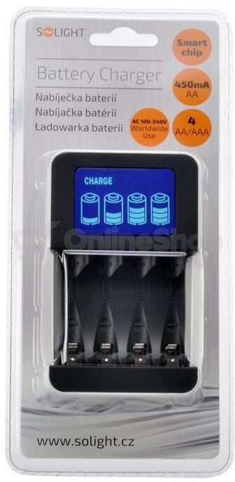 Nabíječka baterií Solight DN25 s displejem