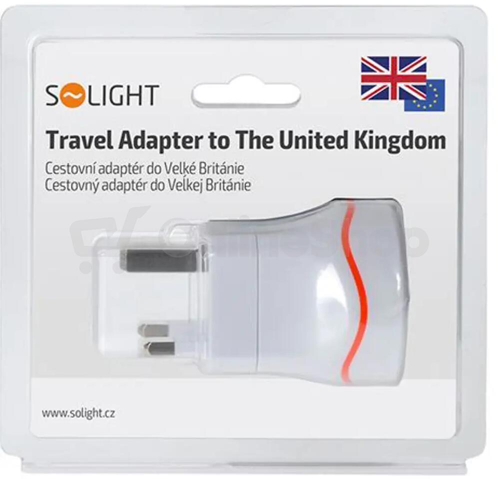 Solight cestovní adaptér pro použití ve Velké Británii, typ G