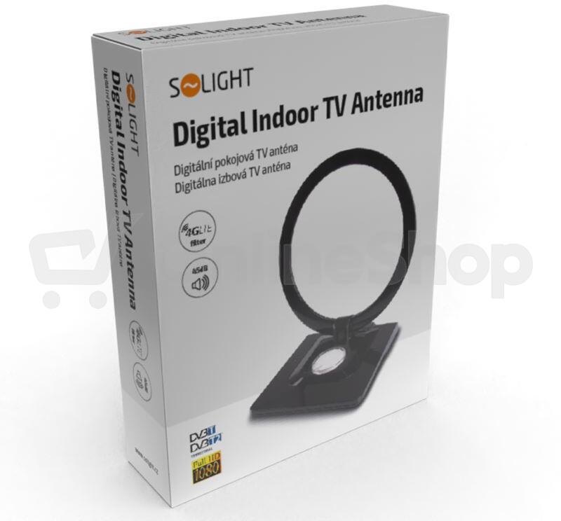 Solight digitální pokojová anténa, DVB-T2, 45dB