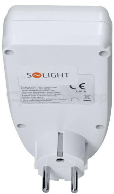 Solight digitální měřič spotřeby el. energie, velký displej