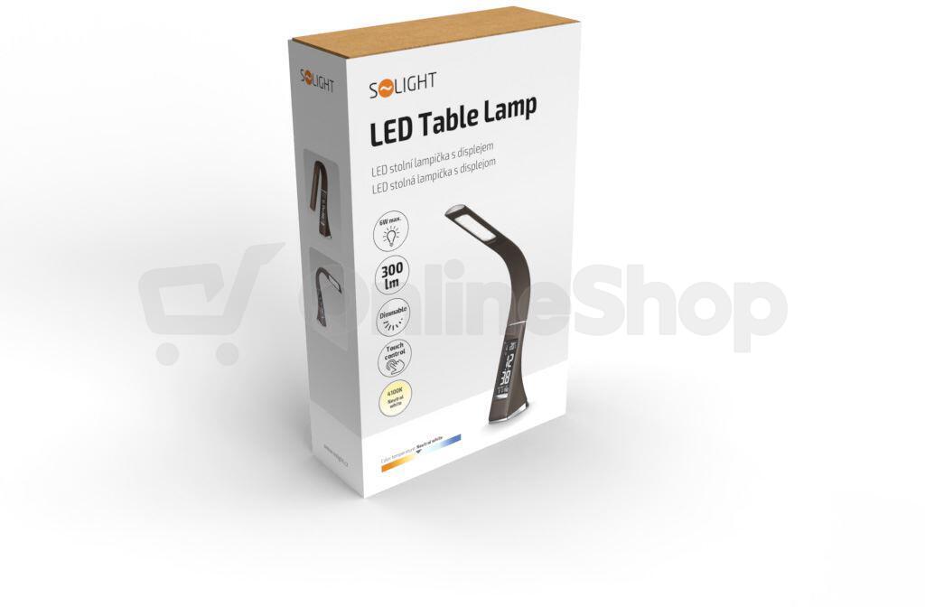 Stolní LED lampička Solight WO46-H, kůže, hnědá