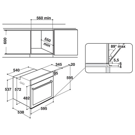 Whirlpool W Collection W7 OM5 4S P + Sklokeramick deska Whirlpool AKT 8601 IX (foto 10)