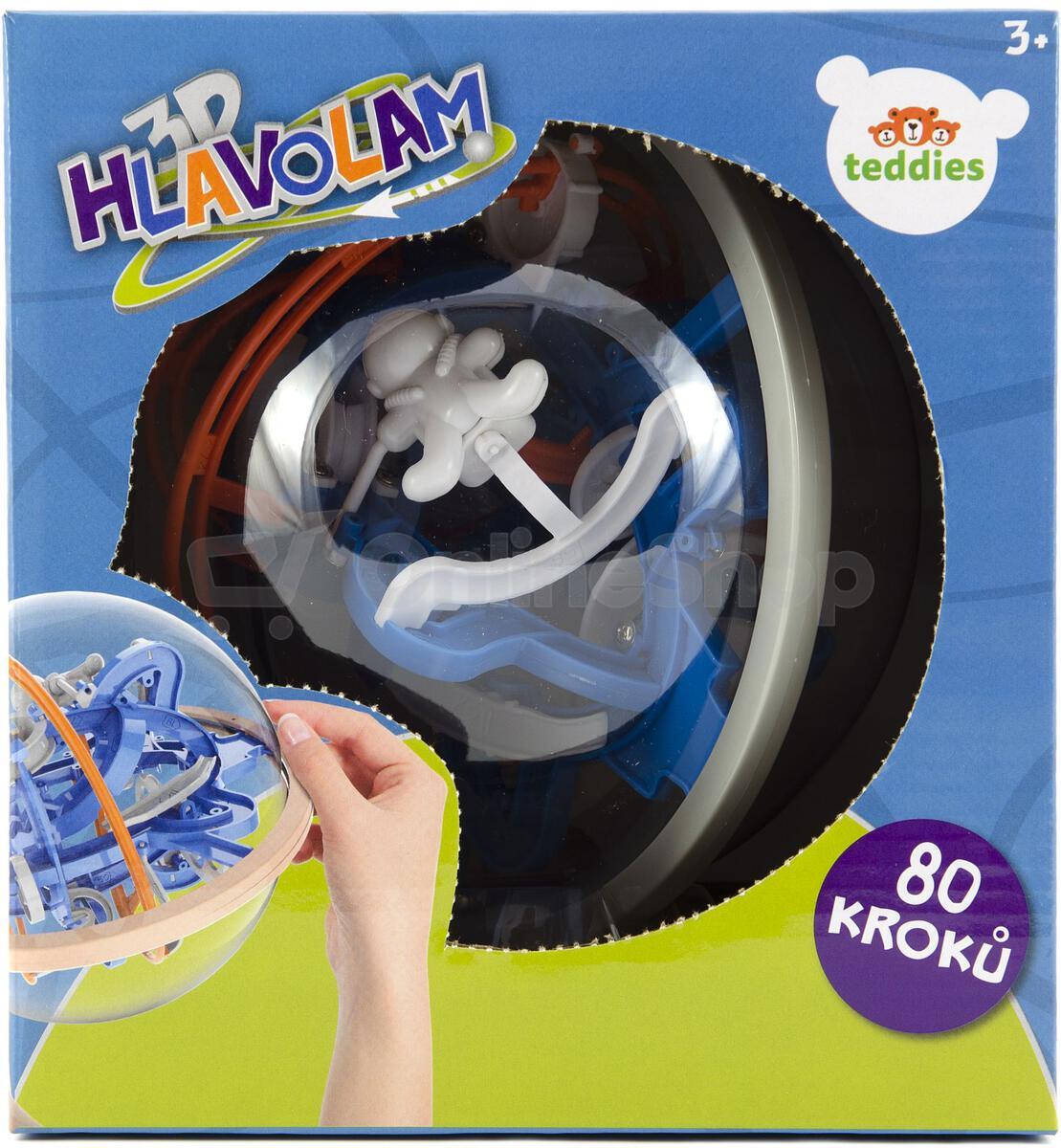 Hlavolam Teddies edukační koule, 80 kroků, 18cm