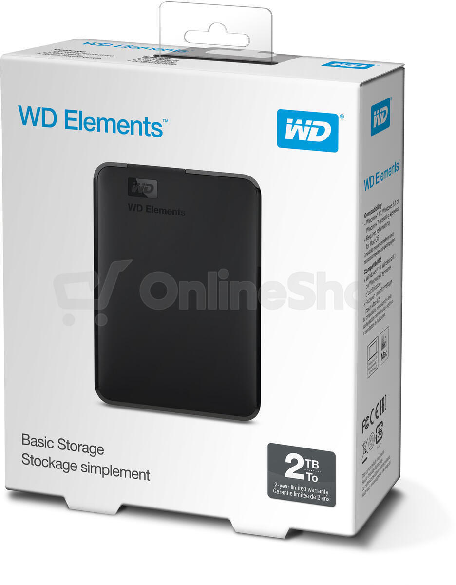 Externí HDD Western Digital Elements Portable 2TB, černý (WDBU6Y0020BBK-WESN)