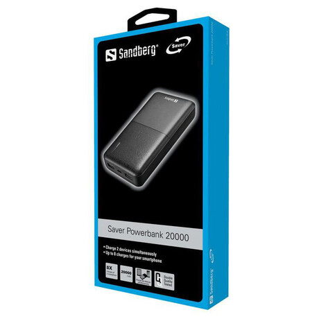 Sandberg Saver Powerbank 20000 mAh, 2x USB-A, ern (320-42)