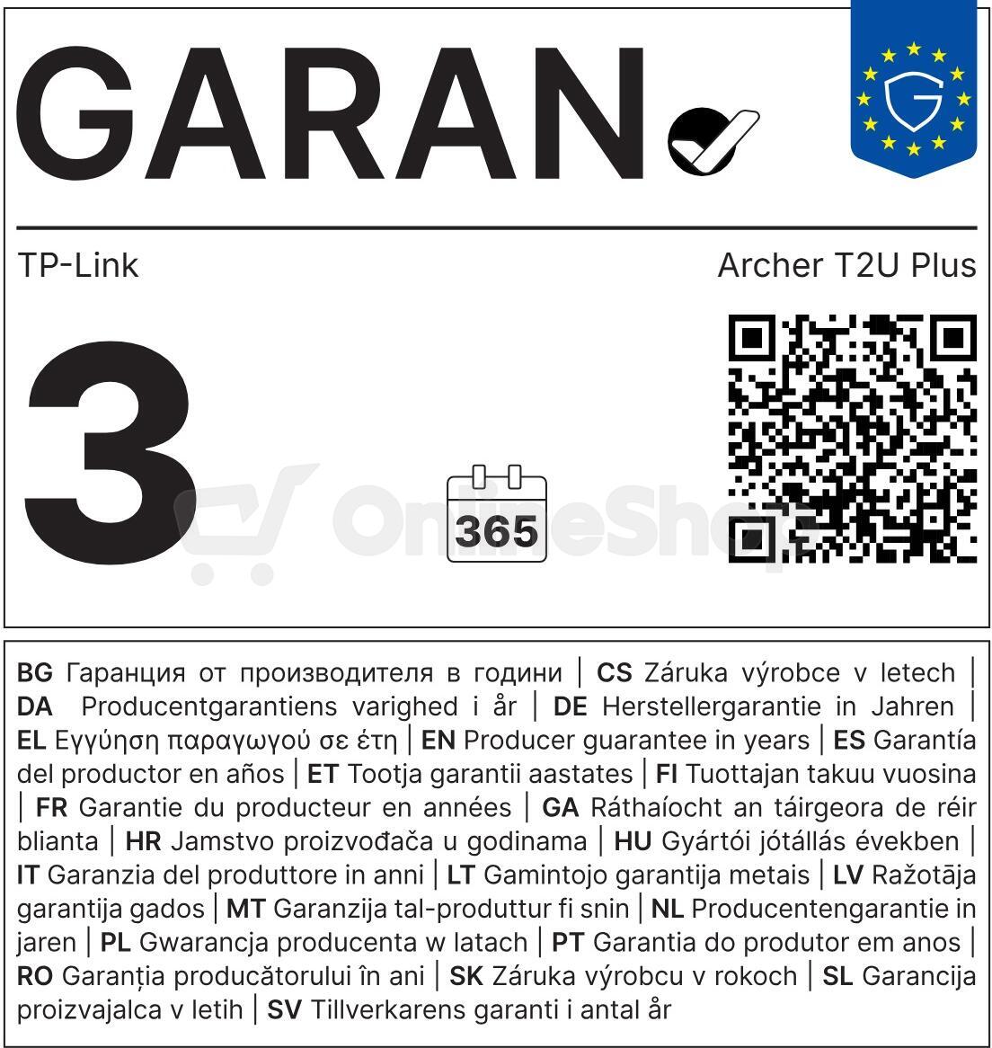 USB adaptér TP-LINK Archer T2U Plus AC600