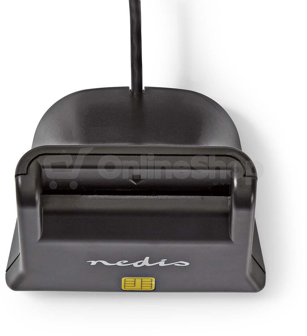 NEDIS čtečka čipových karet CRDRU2SM3BK/ Smart Card ID-1/ eObčanka/ standardní biometrické čipy/ USB 2.0/ černá