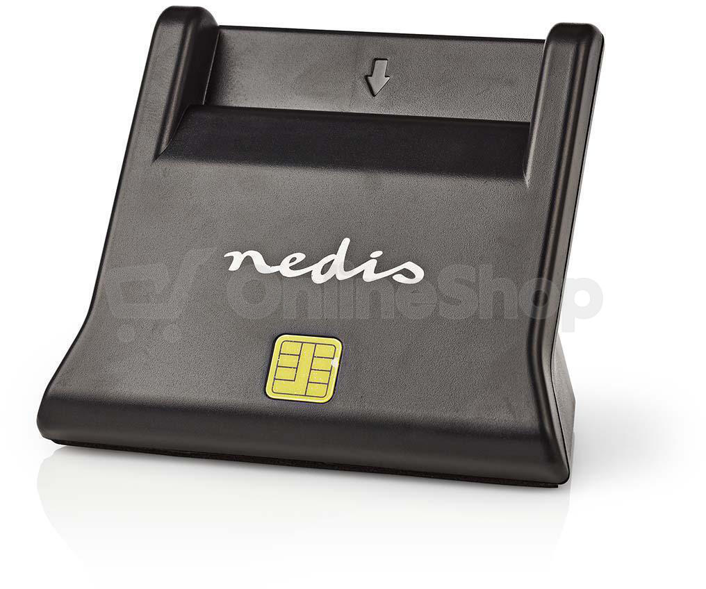 NEDIS čtečka čipových karet CRDRU2SM3BK/ Smart Card ID-1/ eObčanka/ standardní biometrické čipy/ USB 2.0/ černá