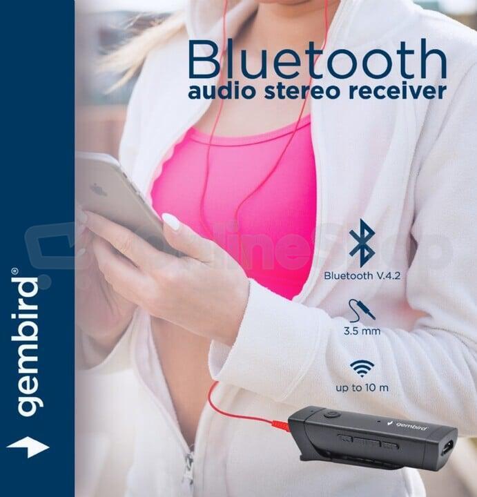 GEMBIRD, Adapter USB Bluetooth v4.2, stereo audio receiver, černý (BTR-05)