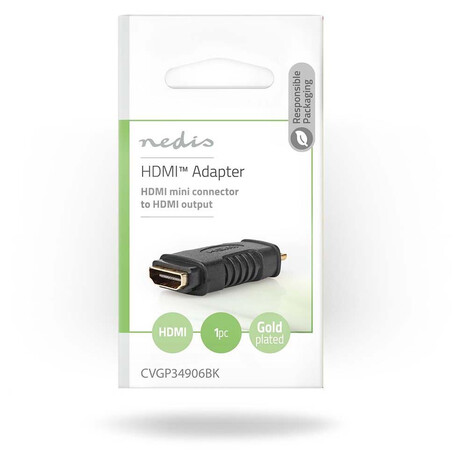 Nedis CVGP34906BK - Adaptr HDMI / HDMI Mini Konektor - HDMI Zsuvka / ern barva