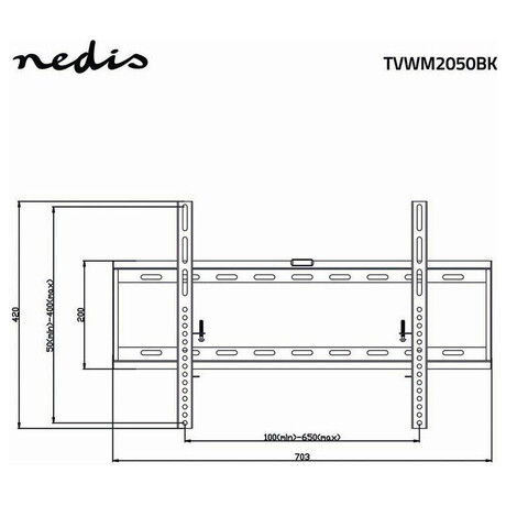 Nstnn TV Drk Fixn NEDIS TVWM2050BK