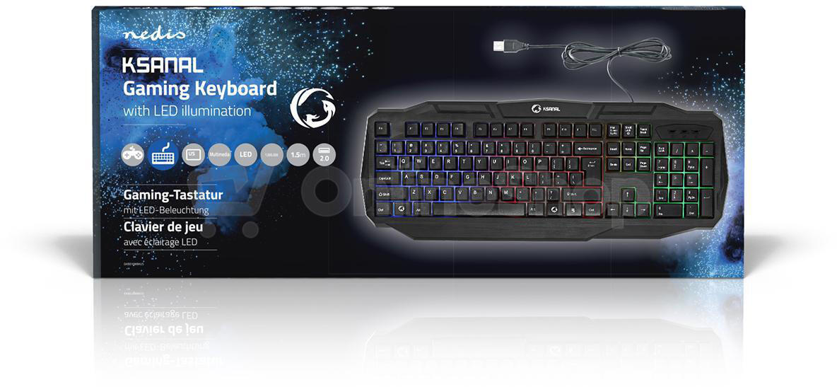Wired Gaming Keyboard NEDIS GKBD100BKUS