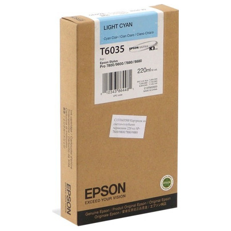 Inkoustová náplň Epson T603500, 220ml originální - modrá