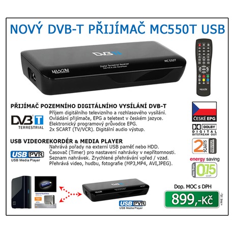 DVB-T přijímač Mascom MC550T USBPVR - Mascom MC550T USBPVR (foto 1)