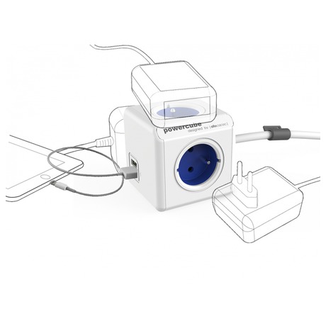 POWERCUBE Extended USB Blue 1,5m ALLOCACOC