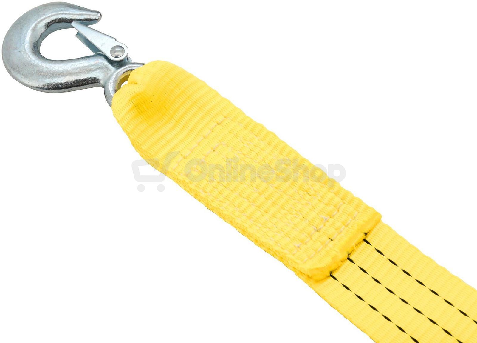 Lano tažné ploché 3000kg s karabinami COMPASS 01237