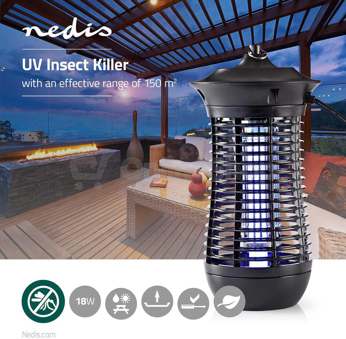 Elektrický Lapač Hmyzu NEDIS INKI110CBK18
