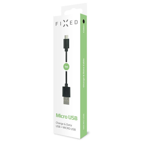 FIXED s&nbsp;konektory USB/micro USB, 1&nbsp;metr, černý (foto 2)