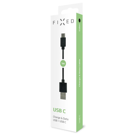 FIXED s&nbsp;konektory USB/USB-C, USB 2.0, 1&nbsp;metr, černý (foto 2)