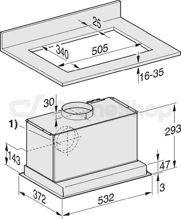 Odsávač par Miele DA 2558