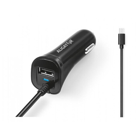Aligator nab. do auta 2xUSB výstupem 2,4A, černá (CHA0027)
