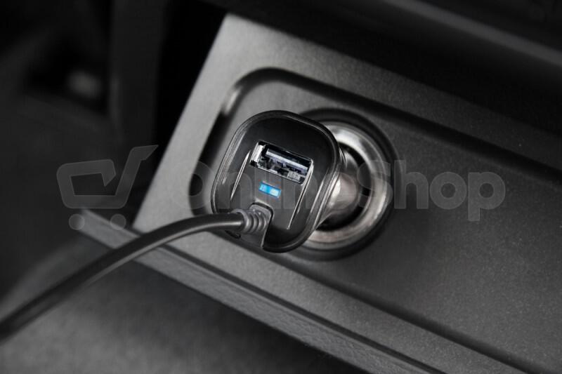 Nabíječka do auta ALIGATOR s Micro USB kabelem a USB výstupem 2.4A, černá