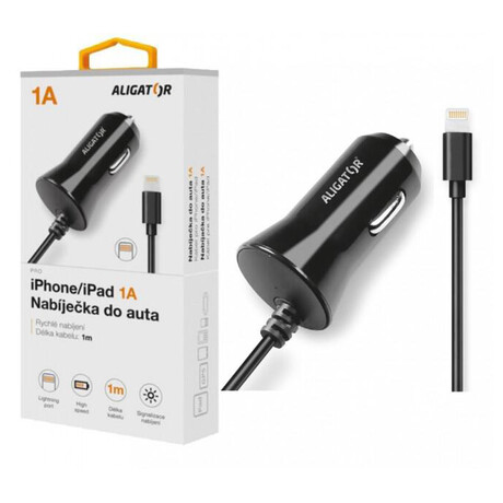 Aligator pro iPhone s&nbsp;lightning konektorem, 1A&nbsp;černá (foto 1)