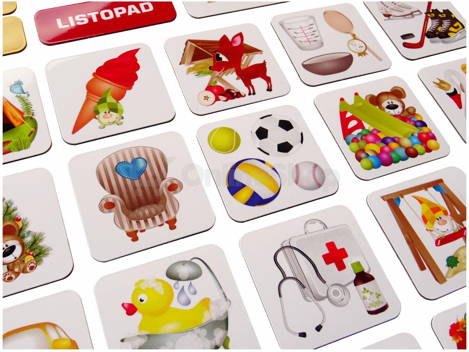 Kalendář magnetický Teddies Školka 114ks magnetek