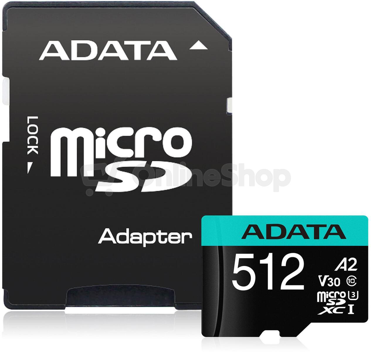 ADATA V30S/micro SDXC / 512GB / 100MBps / UHS-I U3 / Class 10/+ Adaptér (AUSDX512GUI3V30SA2-RA1)