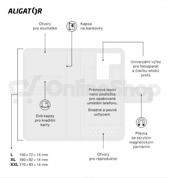 Pouzdro ALIGATOR UNIVERSE, velikost XL (160*81), černá
