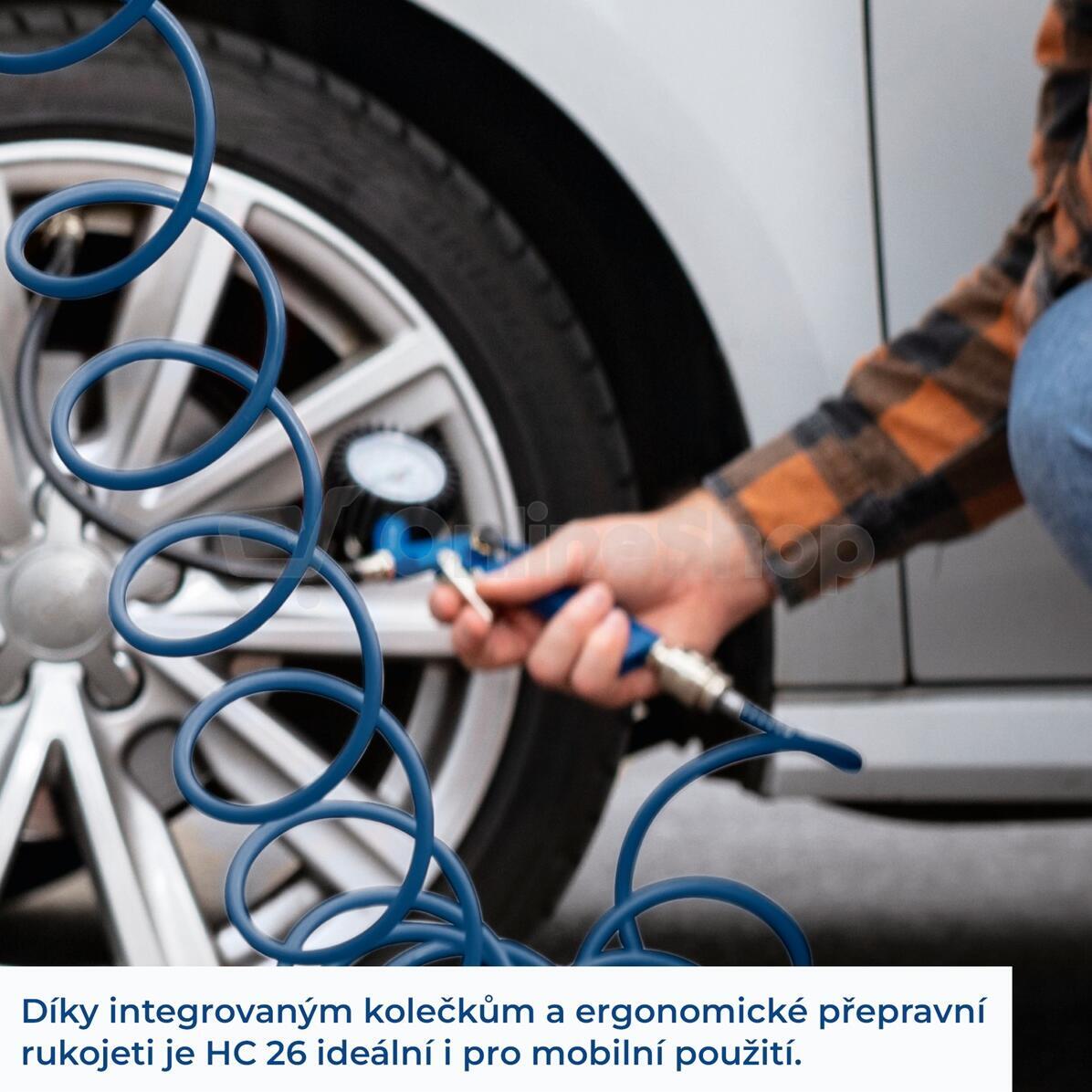 Olejový kompresor Scheppach HC 26, 8 bar se vzdušníkem 24l