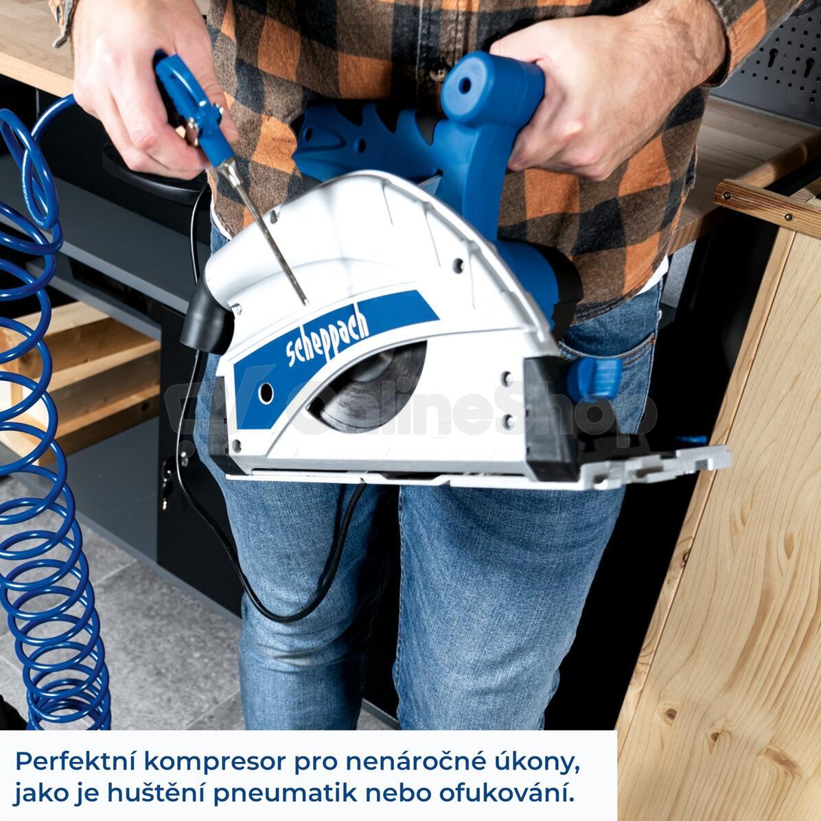 Olejový kompresor Scheppach HC 26, 8 bar se vzdušníkem 24l
