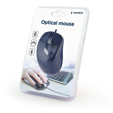 Gembird Optická myš, USB, černá (foto 2)